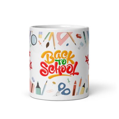 Coffee Mugs 11oz-Back to School White glossy mug
