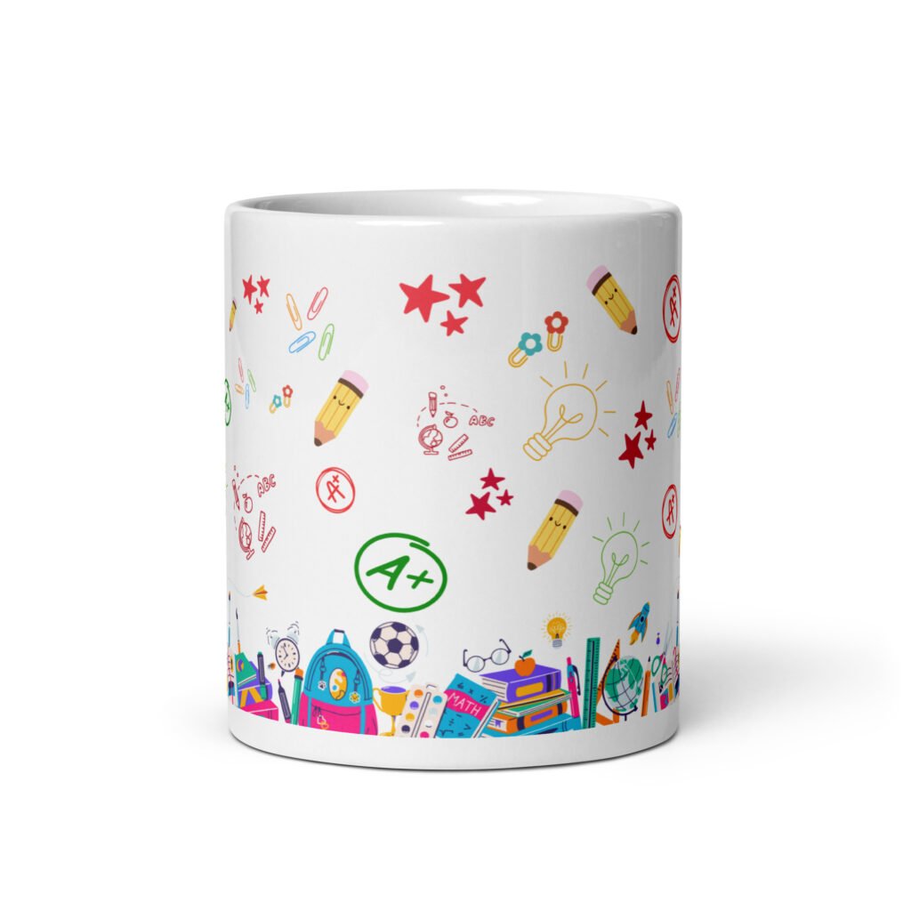 Back-to-School White Glossy Mug β Choose Your Design & Size | 11oz & 15oz