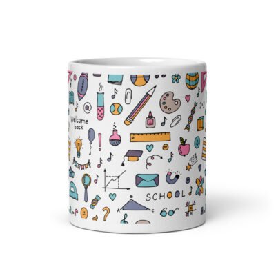 School-Themed 11oz Glossy White Mug