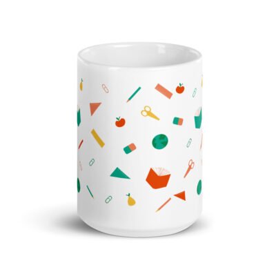 Engraved 15oz White Glossy Ceramic Mug-Too Cool for Math & Sleep