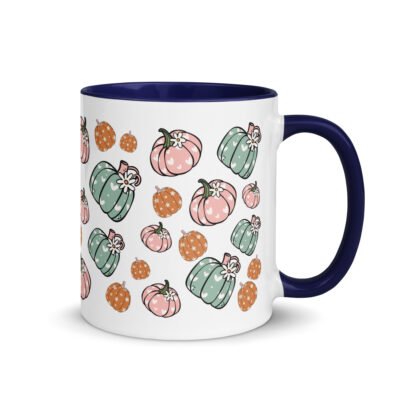 Glossy white mug (11oz &15oz), Pumpkin Spice & Everything Nice: Halloween Mug with Color Inside
