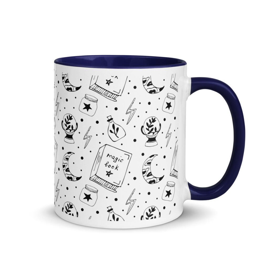 Magic Halloween Ceramic Mug with Color Inside, available in 11oz and 15oz – Glossy Coffee Mug & Horror Themed Halloween Cup