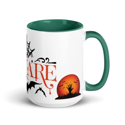Halloween themed coffee mugs(11oz and 15oz), Creepy Cocktails: inner color mug
