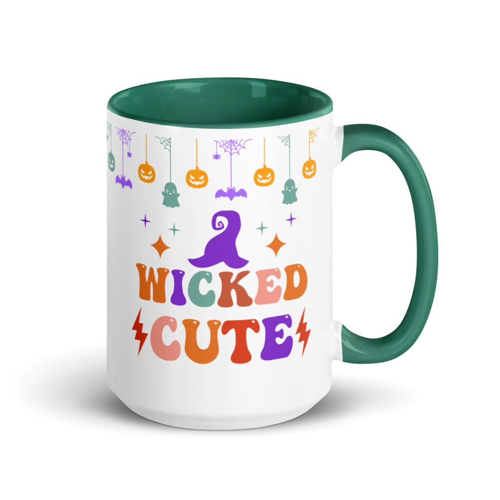 Ceramic Mug White: “Wicked Cute” Inner color mug