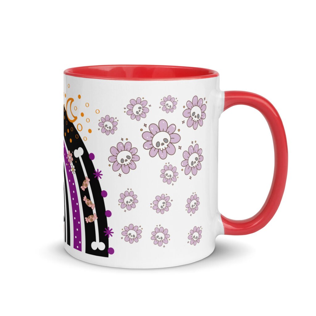 Colorful Halloween Mug with Color Inside (11oz and 15oz) :Monster Mornings