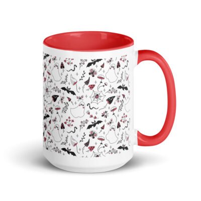 Gift mug printing Color-Inside Halloween Mug, Ceramic Cup (11oz & 15oz)