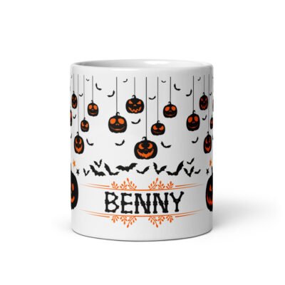 Glossy Coffee Mug, Own Your Brew: Name Engraved Custom White glossy mug