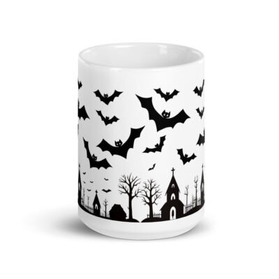 White Glossy Ceramic Mug: Sip from the Afterlife-The Graveyard Printed Mug