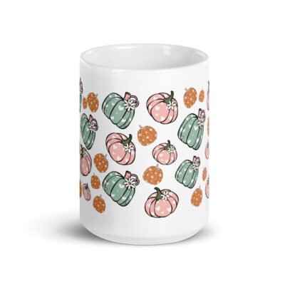 Halloween-Themed White Glossy Coffee Mug – Printed Glass Mug Gift (11oz & 15oz)