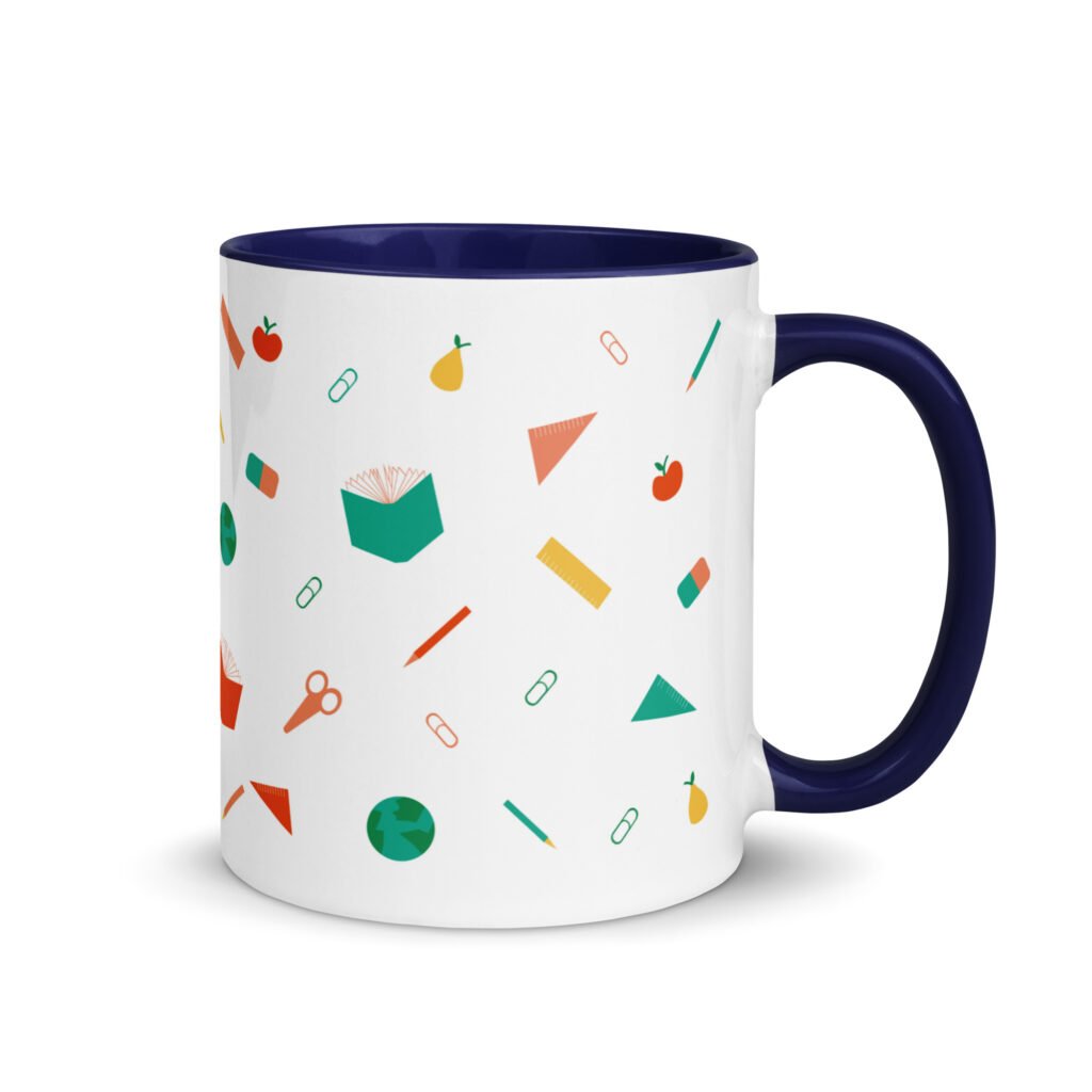 Personalized Name Mug with Color Inside (110z and 15oz) – Brighten School Days (Glossy)