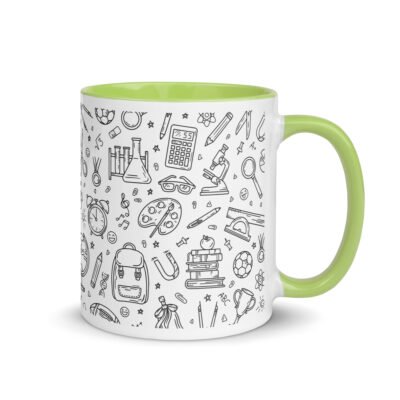 Glossy Ceramic Coffee Mug for School Fans Inner Colour Mug: Pencil Pals Designed Mug with color inside