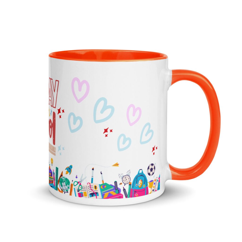School Themed Coffee Mug with Color Inside – Ceramic (11oz & 15oz)