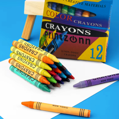 Smooth & Vibrant 12-Count Color Crayons – Non-Toxic (10-Boxes)