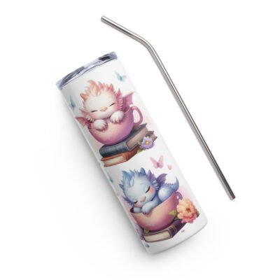 Dreamy Dragon Cubs 20oz Skinny Tumbler | Stainless steel tumbler with straw and lid, Adorable Fantasy Sippers for Magical Moments