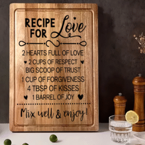 Recipe for Our Love: Personalized Couple’s Cutting Board