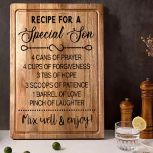 Recipe for a Special Son: Inspirational Engraved Board