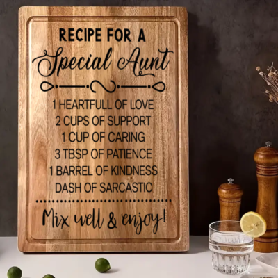 Recipe for a Caring Special Aunt: Thoughtful Gift Cutting Board