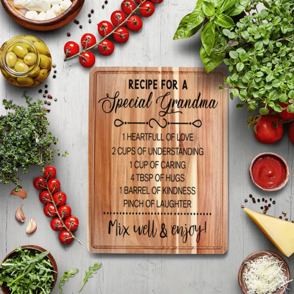 Grandma’s Secret Recipe Cutting Board, A Heartfelt Gift