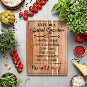 Grandma’s Secret Recipe Cutting Board – A Heartfelt Gift