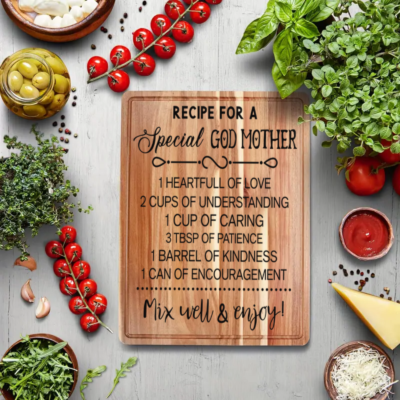 Godmother's Recipe for Magic: Personalized Wooden Cutting Board