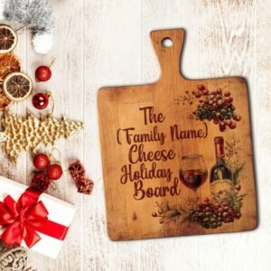 Personalized Family Name Holiday Cheese Cutting Board-Christmas Gift