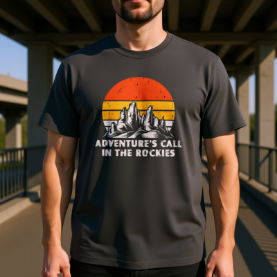 Adventure's Call in the Rockies Oversized faded t-shirt