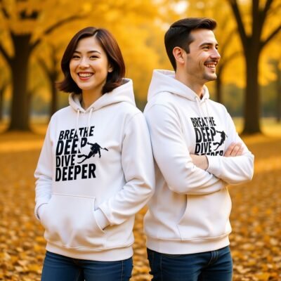 Breathe Deep, Dive Deeper Premium eco hoodie