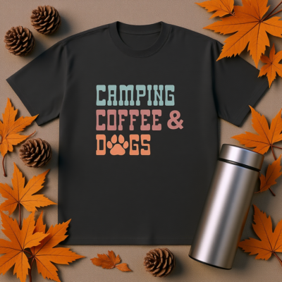 Camping coffee & dogs Oversized faded t-shirt