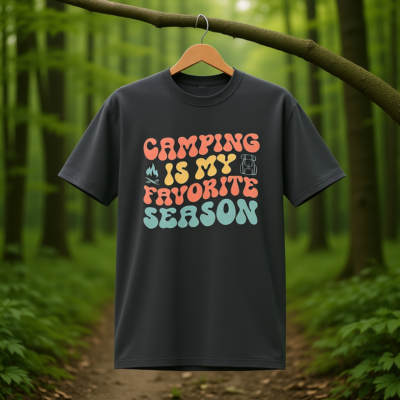Camping is my favorite season Oversized faded t-shirt