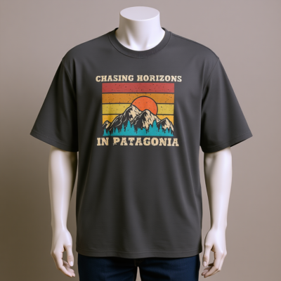 Chasing Horizons in Patagonia Oversized faded t-shirt