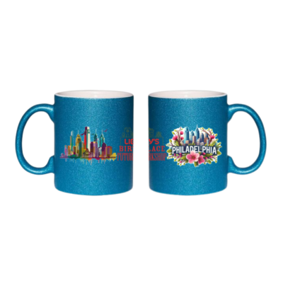 Philadelphia Glitter Mug – “Liberty’s Birthplace, Future’s Workshop” 11oz Ceramic Coffee Cup – Gift for History Buffs