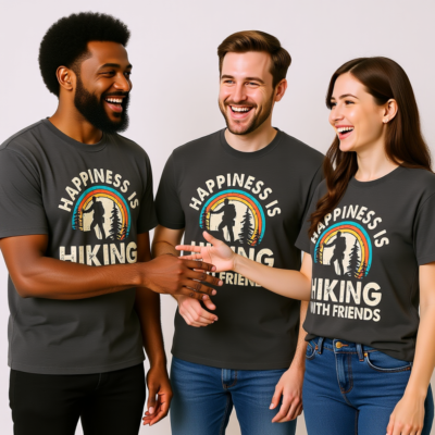 Happiness is hiking with friends Oversized faded t-shirt