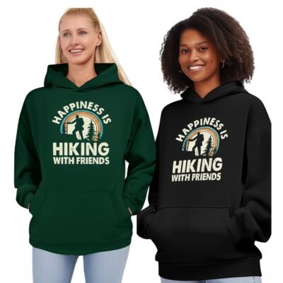 Happiness is hiking with friends Unisex oversized hoodie
