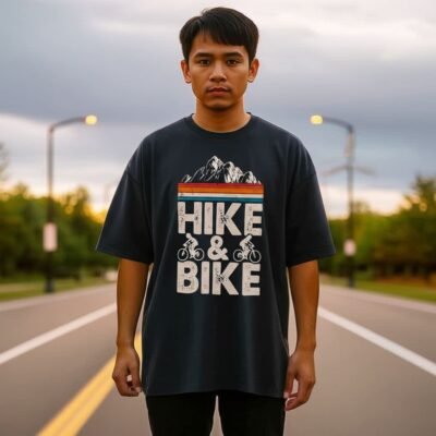 Hike & Bike Unisex Oversized faded t-shirt