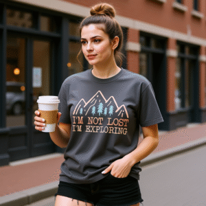 I’m not lost I’m exploring Oversized faded t-shirt