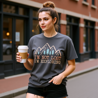 I'm not lost I'm exploring Oversized faded t-shirt