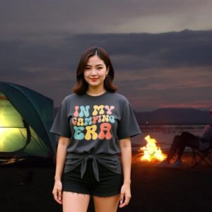 In my camping era Oversized faded t-shirt