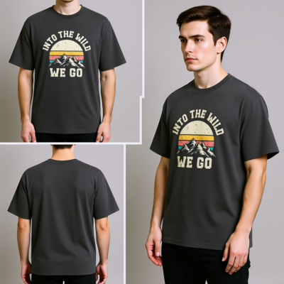 Into the Wild We Go Oversized faded t-shirt