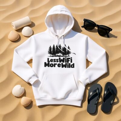 Less WiFi, More Wild Premium eco hoodie