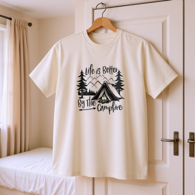 Life is better by the campfire Oversized faded t-shirt
