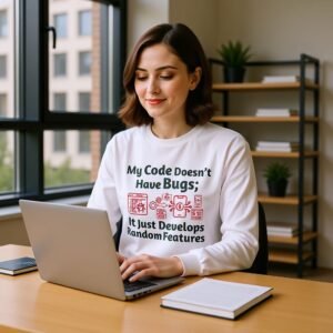 My Code Doesn't Have Bugs; It Just Develops Random Features Unisex Long Sleeve Tee