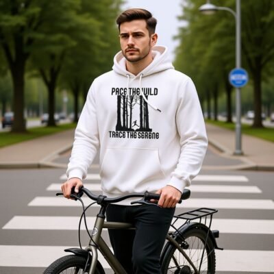 Pace the Wild, Trace the Serene Premium eco hoodie