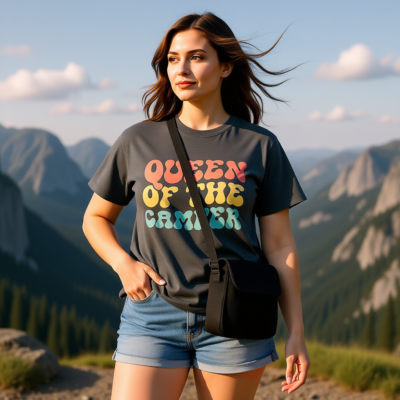 Queen of the camper Oversized faded t-shirt