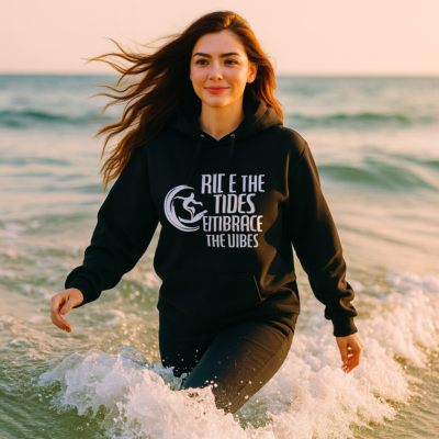 Ride the Tide, Embrace the Vibe Premium eco hoodie