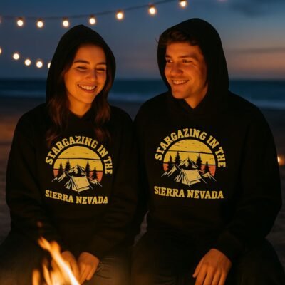 Stargazing in the Sierra Nevada Unisex oversized hoodie