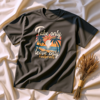 Take only pictures, Leave only footprints Oversized faded t-shirt
