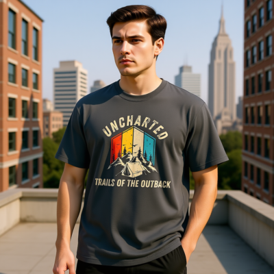 Uncharted Trails of the Outback Oversized faded t-shirt