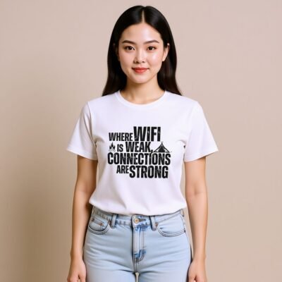 Where WiFi is Weak, Connections are Strong Women's Relaxed T-Shirt