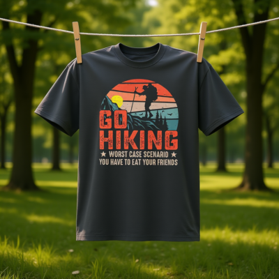 Go Hiking Oversized faded t-shirt