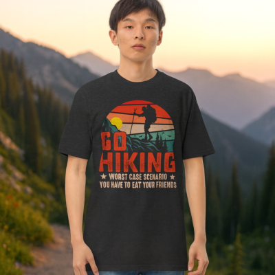 Go Hiking quoted Men's premium heavyweight tee